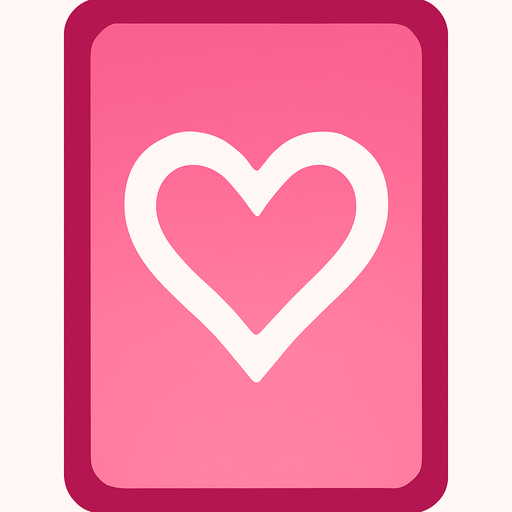 Let it be a pink card, the corners are dark pink, getting lighter towards the middle.
In-Game asset.  2d.  High contrast.  No shadows