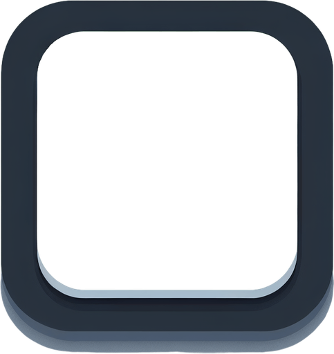 White square with rounded corners..
Single Game Texture. In-Game asset. 2d. Blank background. High contrast. No shadows.