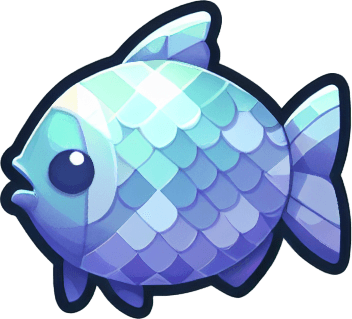 Рыбка для игры в аквариум, постэльные цвета
Single Game Texture. In-Game asset. 2d. Blank background. High contrast. No shadows.