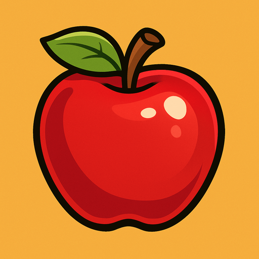 Shiney Apple vecor.
In-Game asset.  2d.  High contrast.  No shadows