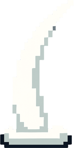 white thorn. flat. thick bottom. upright. pixel art..
In-Game asset.  2d.  High contrast.  No shadows