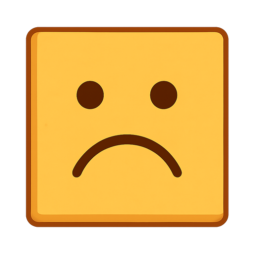 block with a smile face. No background. Transparent background. Blank background. No shadows. 2d. In-Game asset. flat