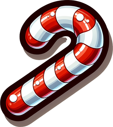 candy cane.
Single Game Texture. In-Game asset. 2d. Blank background. High contrast. No shadows.