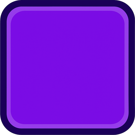 Un panel cuadrado con contornos redondos, de color violeta.
In-Game asset.  2d.  High contrast.  No shadows