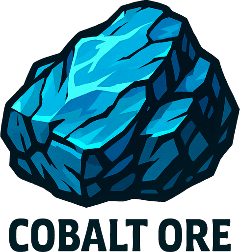 Cobalt cevheri.
In-Game asset.  2d.  High contrast.  No shadows