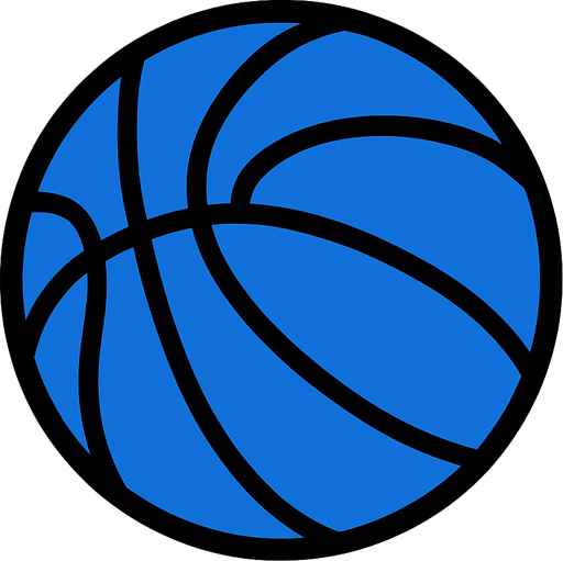 A blue Basketball.
In-Game asset.  2d.  High contrast.  No shadows