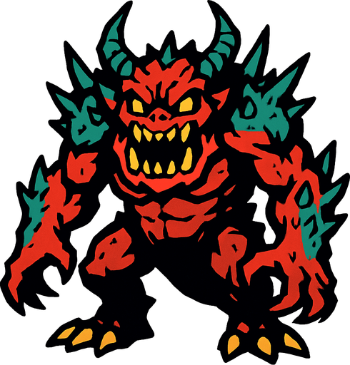 boss creature.
In-Game asset.  2d.  High contrast.  No shadows