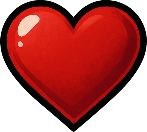 Un corazón rojo.
In-Game asset.  2d.  High contrast