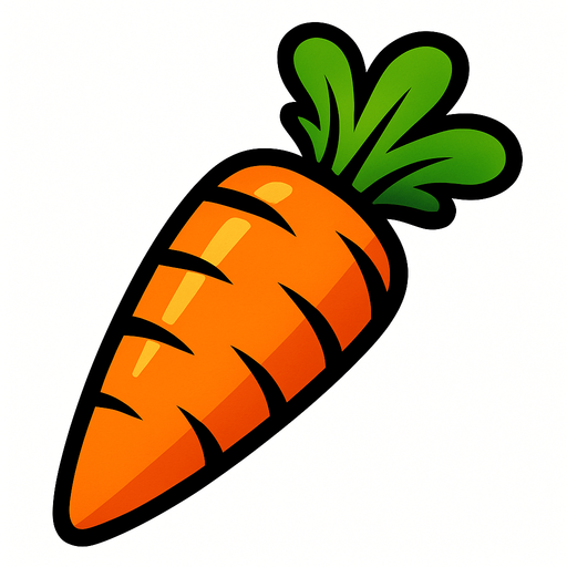 havuç.
In-Game asset.  2d.  High contrast.  No shadows