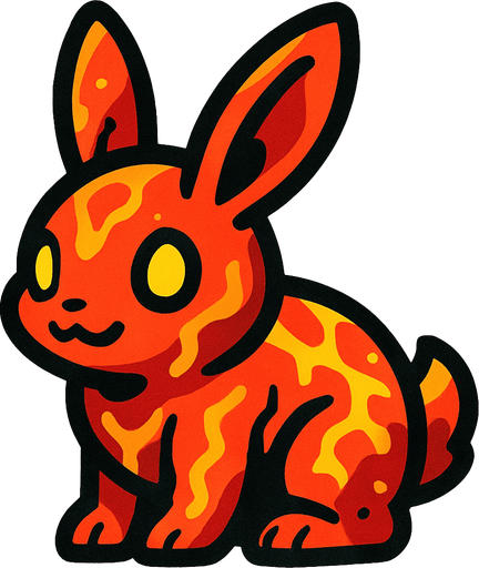 LAVA BUNNY.
In-Game asset.  2d.  High contrast.  No shadows