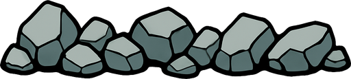 rock line.
In-Game asset.  2d.  High contrast.  No shadows. long. cartoon