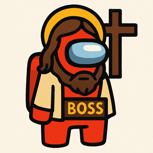hristiyan amongus but its boss

In-Game asset.  2d.  High contrast.  No shadows