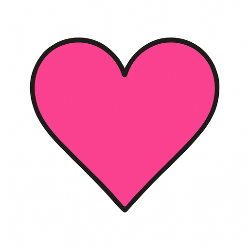 Pink heart no outline or shine.
In-Game asset.  2d.  High contrast.  No shadows