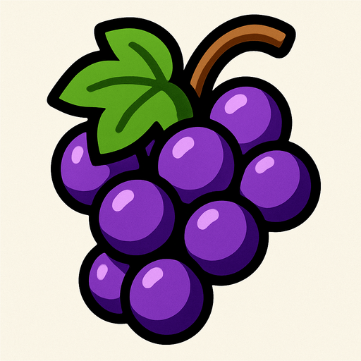 grape.
In-Game asset.  2d.  High contrast.  No shadows