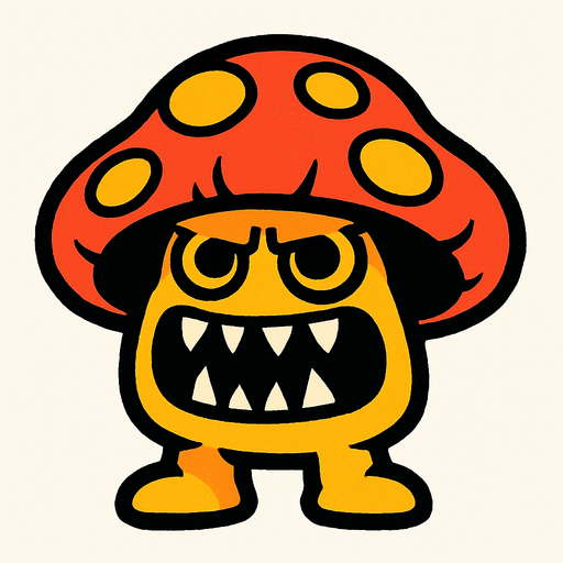 KÜÇÜK AYAKLARI OLAN MANTAR CANAVARI.
In-Game asset.  2d.  High contrast.  No shadows