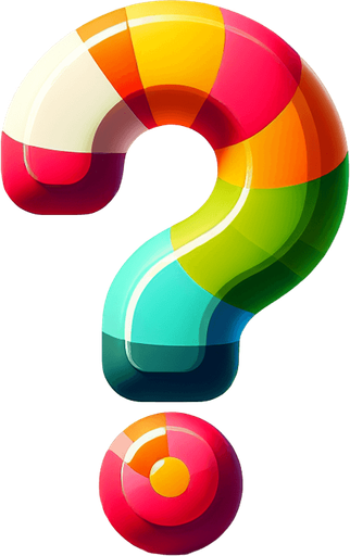 punto di domanda a modi caramelle.
Single Game Texture. In-Game asset. 2d. Blank background. High contrast. No shadows.