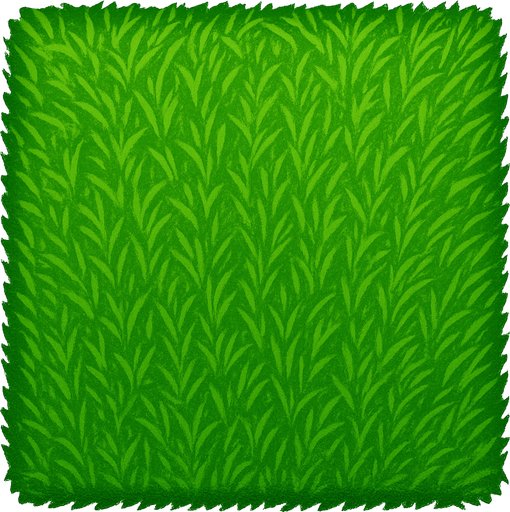 Un cuadrado verde sin contorno y con textura de cesped.
In-Game asset.  2d.  High contrast.  No shadows