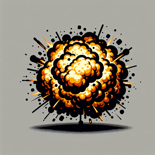 Explosion.
Single Game Texture. In-Game asset. 2d. Blank background. High contrast. No shadows.
