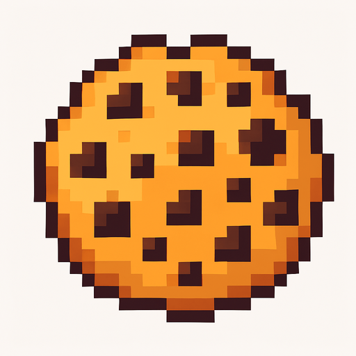 Pixel art  cookie.
In-Game asset.  2d.  High contrast.  No shadows