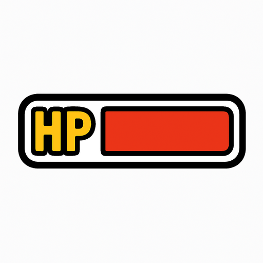 Barra de vida.
In-Game asset.  2d.  High contrast.  No shadows