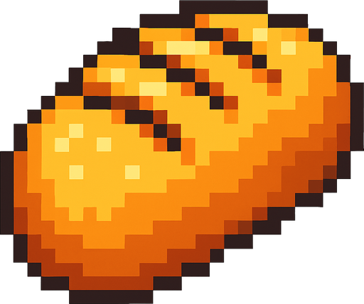pan de pixeles.
In-Game asset.  2d.  High contrast.  No shadows