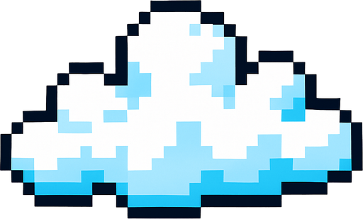Una nube pixelar.
In-Game asset.  2d.  High contrast.  No shadows
