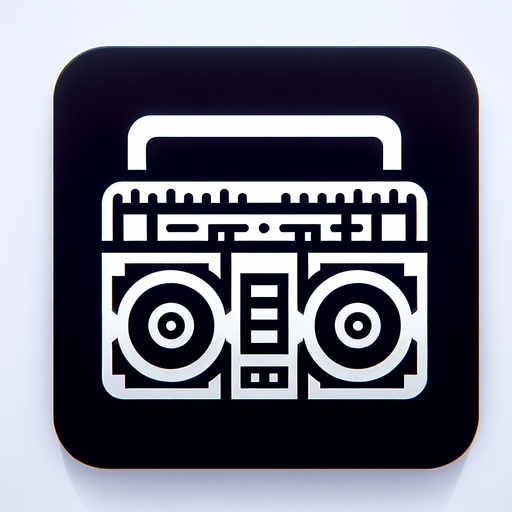 A boombox icon Single Game Texture. In-Game asset. 2d. Blank background. High contrast. No shadows.