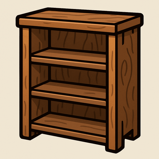 Shelf.
In-Game asset.  2d.  High contrast.  No shadows
