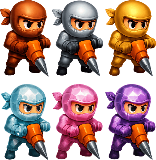 Same image but with bronze,silver,gold,diamond,crystal pink, ninjas and the digg machines.