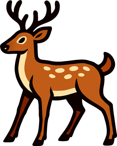 Deer.
In-Game asset.  2d.  High contrast.  No shadows