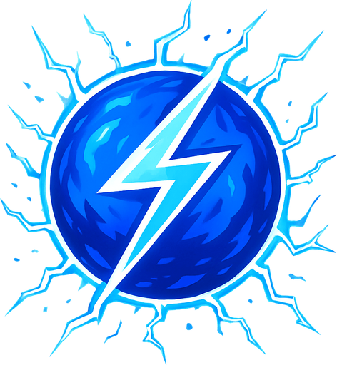 blue thunder ball.
In-Game asset.  2d.  High contrast.  No shadows