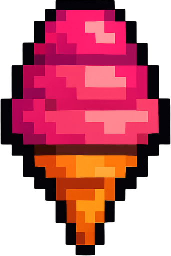 Pixilated ice cream.
In-Game asset.  2d.  High contrast.  No shadows