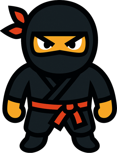 ninja 2d updown.
In-Game asset.  2d.  High contrast.  No shadows