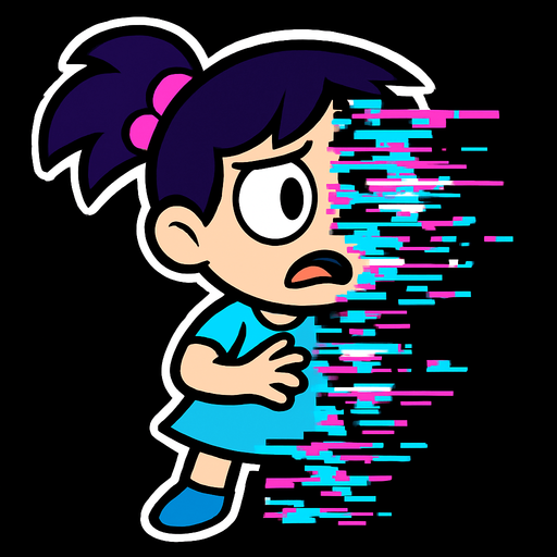 Little pibby glitch.
In-Game asset.  2d.  High contrast.  No shadows