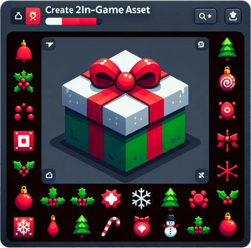christmas gift.
Single Game Texture. In-Game asset. 2d. Blank background. High contrast. No shadows.