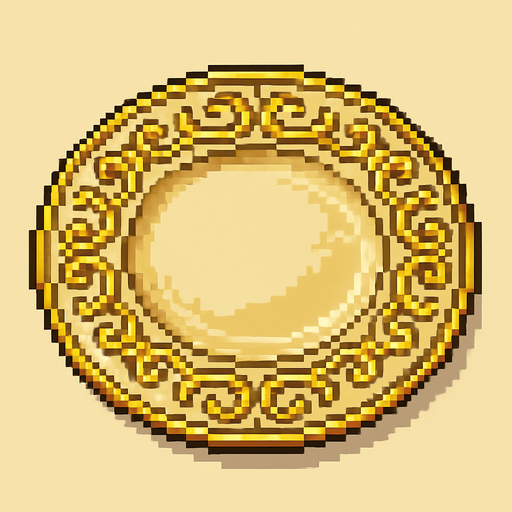plato con decoraciones de oro pixel art metal slug style.
In-Game asset.  2d.  High contrast.  No shadows