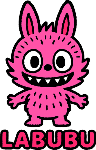 Labubu pink.
In-Game asset.  2d.  High contrast.  No shadows
