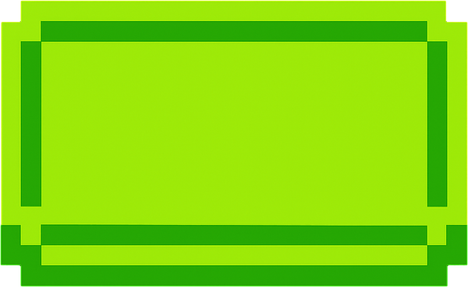 Button blank lime 2d pixilated topdown.
In-Game asset.  2d.  High contrast.  No shadows