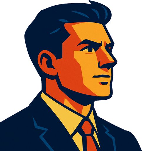 Profile photo of an AMBITIOUS man.
In-Game asset.  2d.  High contrast.  No shadows