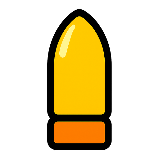 bulletShape.
In-Game asset.  2d.  High contrast.  No shadows