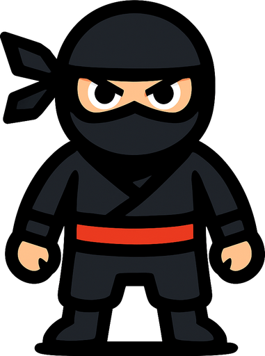 ninja 2d updown.
In-Game asset.  2d.  High contrast.  No shadows