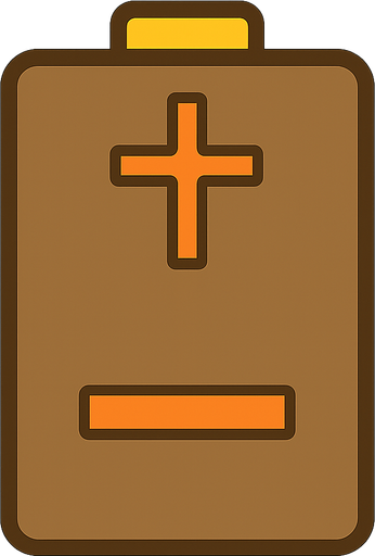 a powerup for the player that looks like a battery. No background. Transparent background. Blank background. No shadows. 2d. In-Game asset. flat