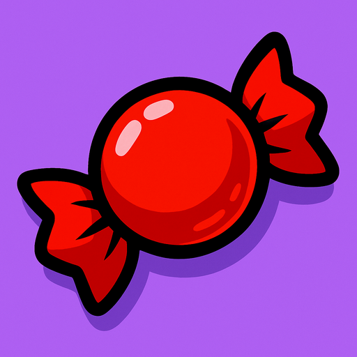 Kırmızı şeker.
In-Game asset.  2d.  High contrast.  No shadows