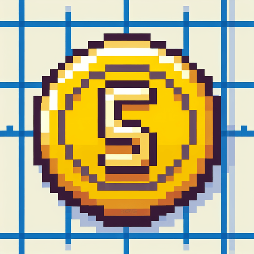 simple pixel art coin and yellow.
Single Game Texture. In-Game asset. 2d. Blank background. High contrast. No shadows.