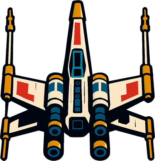 X wing.
In-Game asset.  2d.  High contrast.  No shadows