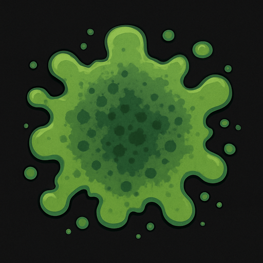 green mold stain 2d.
In-Game asset.  2d.  High contrast.  No shadows