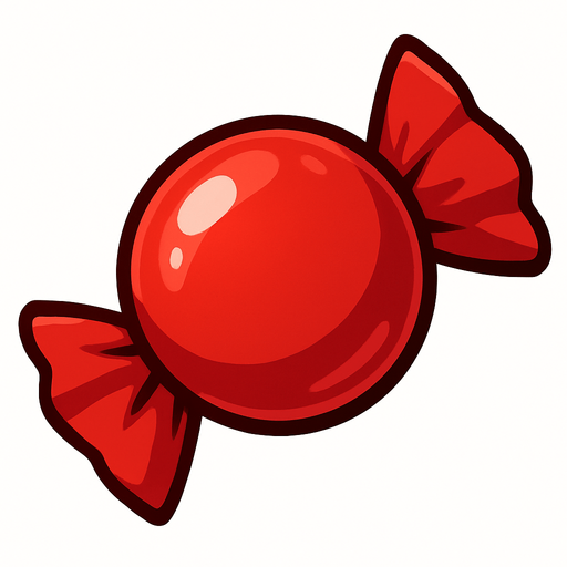 Red candy.
In-Game asset.  2d.  High contrast.  No shadows