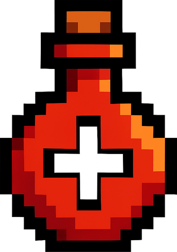 Healt restore pixel.
In-Game asset.  2d.  High contrast.  No shadows