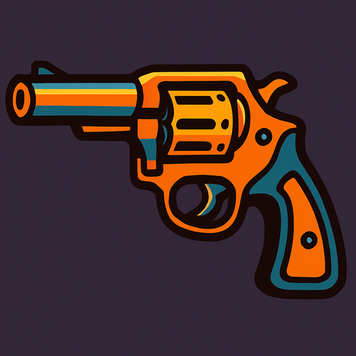 revovler.
In-Game asset.  2d.  High contrast.  No shadows