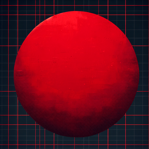 red circle.
Single Game Texture.  In-Game asset.  2d.  Blank background.  High contrast.  No shadows